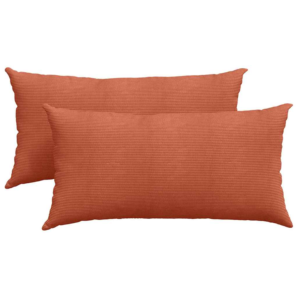 Sofakissen 2 Stück Grau-Grün 80 x 40 cm Cordstoff