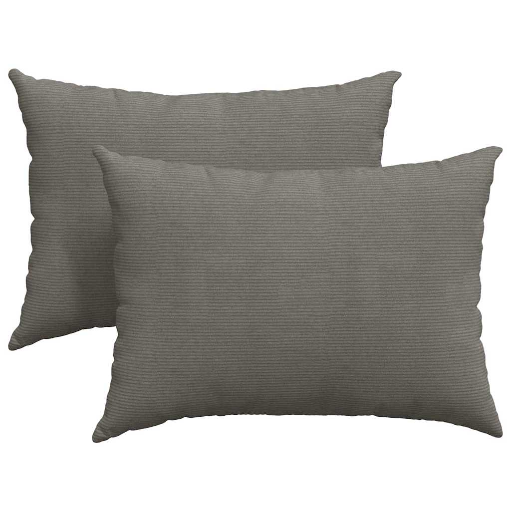 Sofakissen 2 Stück Dunkelgrau 70 x 50 cm Cordstoff