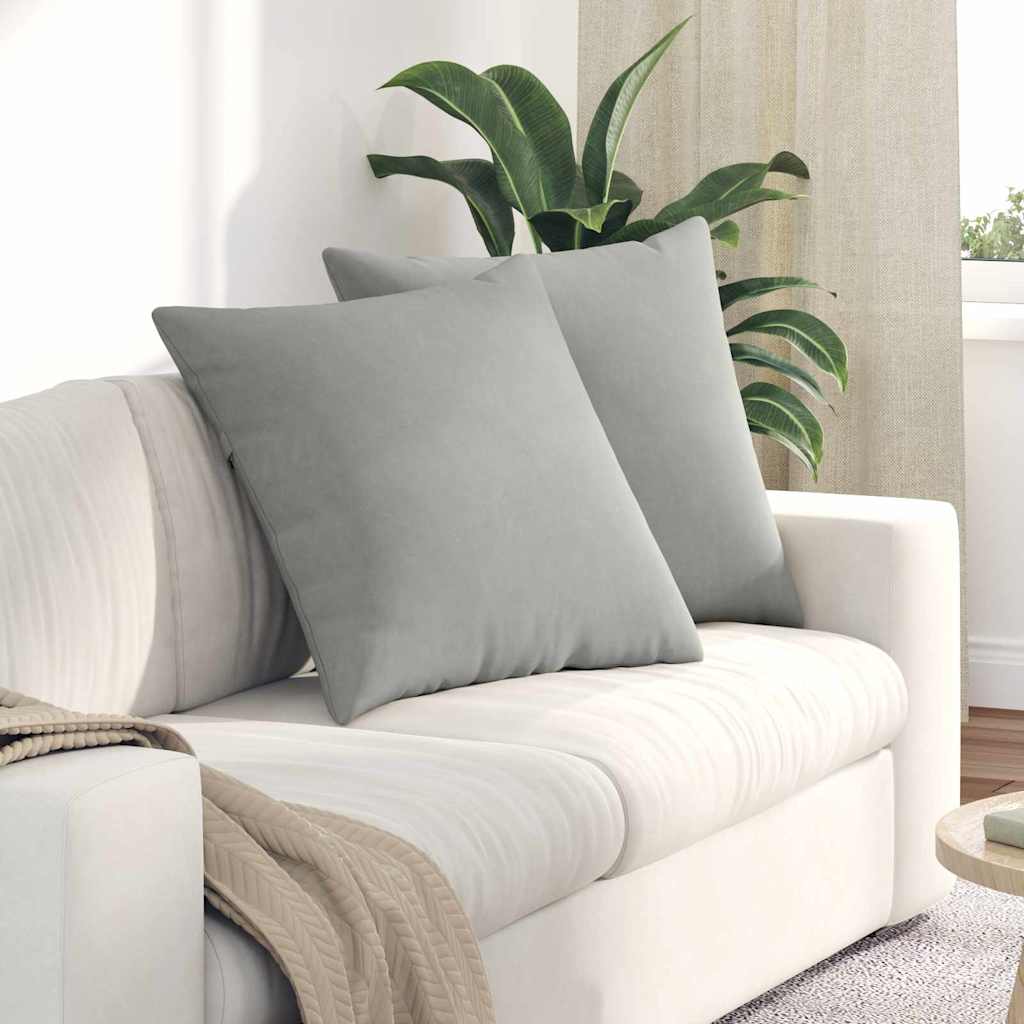 Sofakissen 2 Stück Beige 80 x 80 cm Stoff