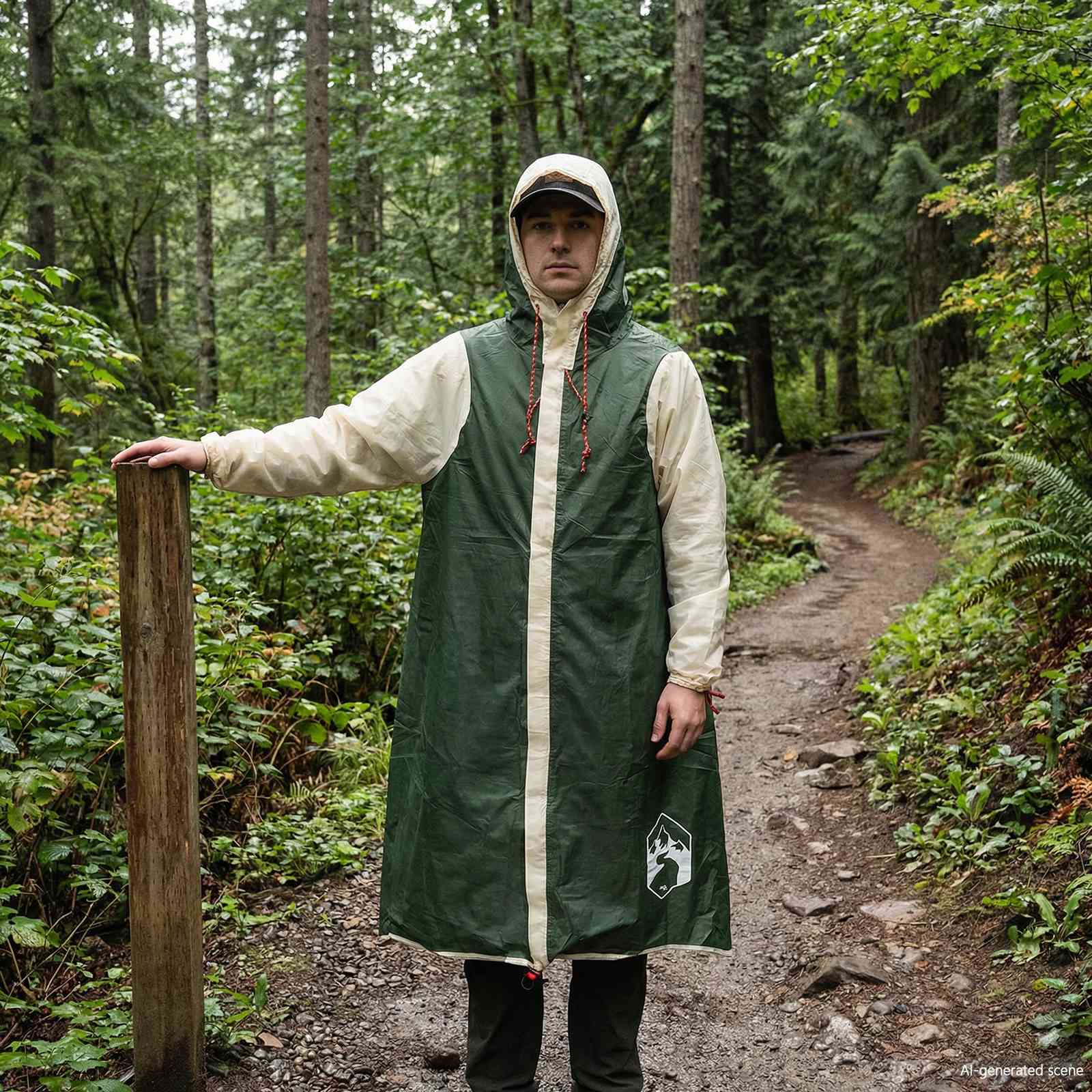 2-In-1 Regenponcho Mit Kapuze 262 X 126 X 130 Cm