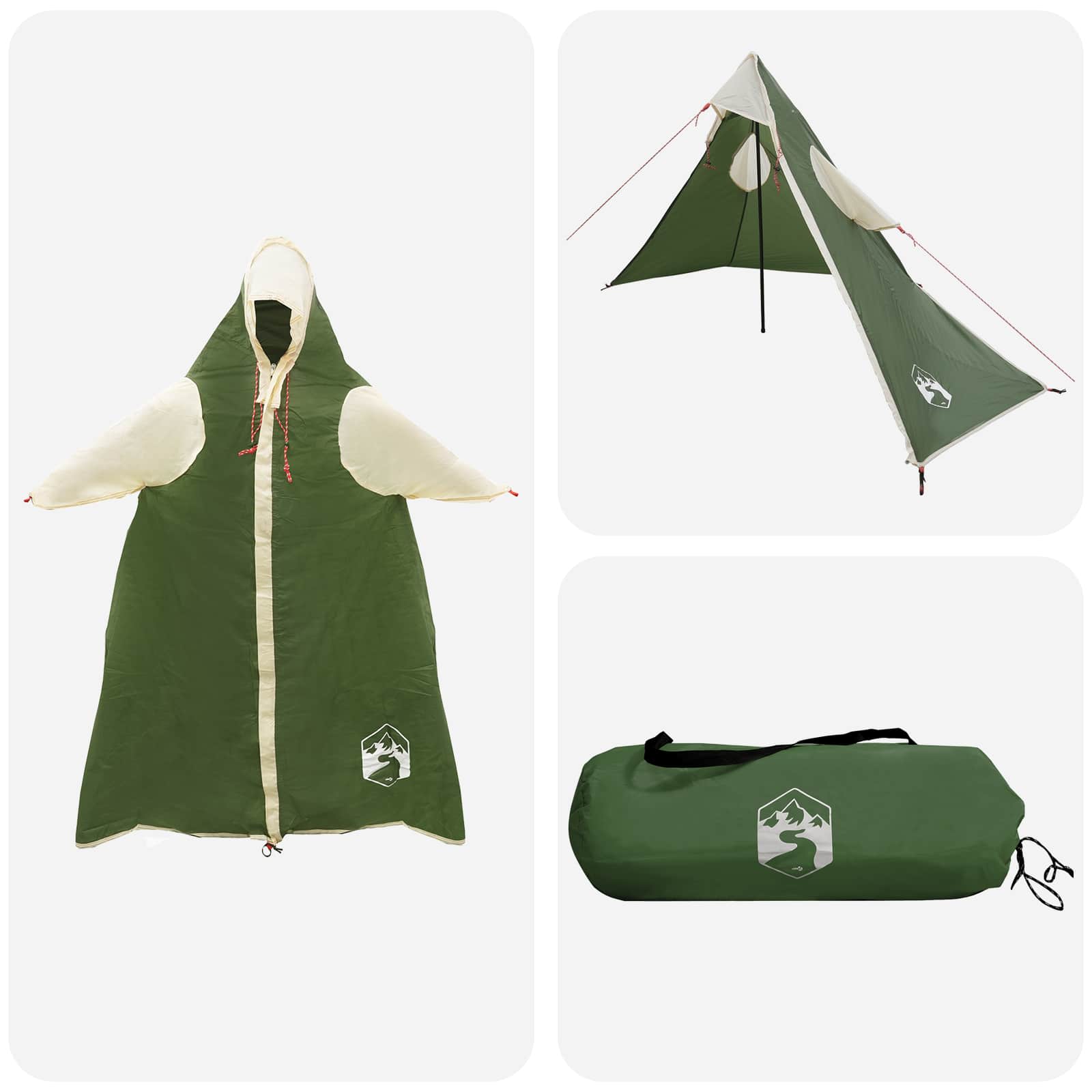 2-In-1 Regenponcho Mit Kapuze 262 X 126 X 130 Cm