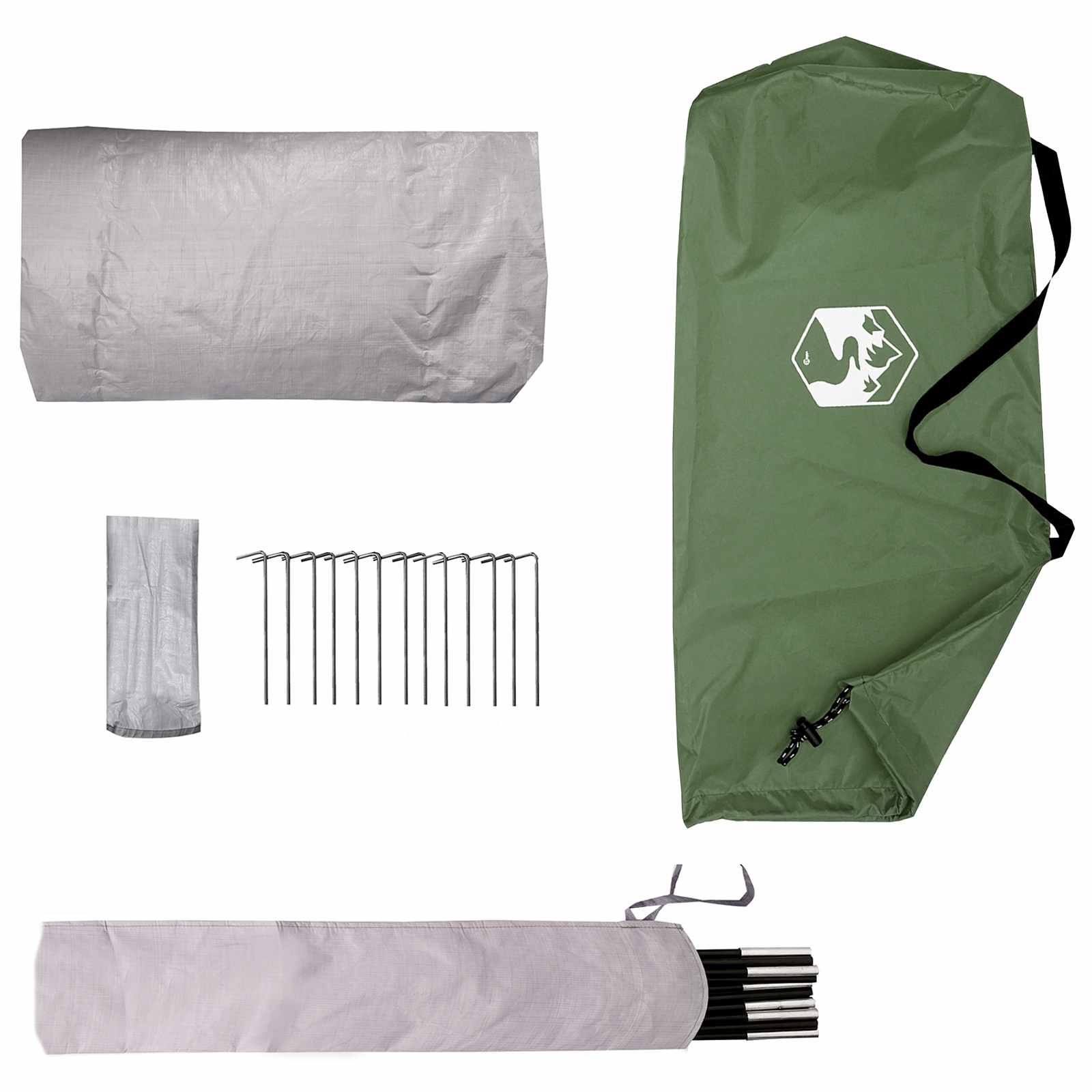 Trekkingzelt Grau und Orange 4-Personen