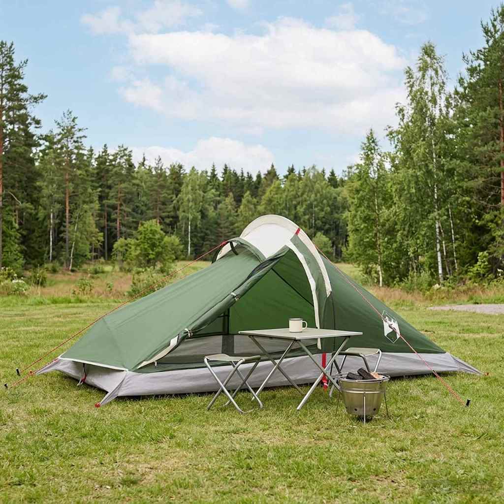 Trekkingzelt Grau und Orange 4-Personen