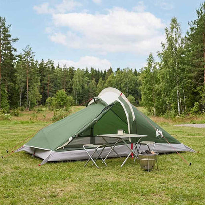 Trekkingzelt Grau und Orange 4-Personen