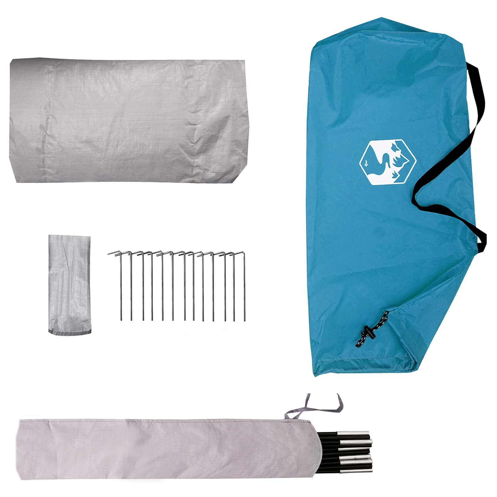 Trekkingzelt Grau und Orange 4-Personen