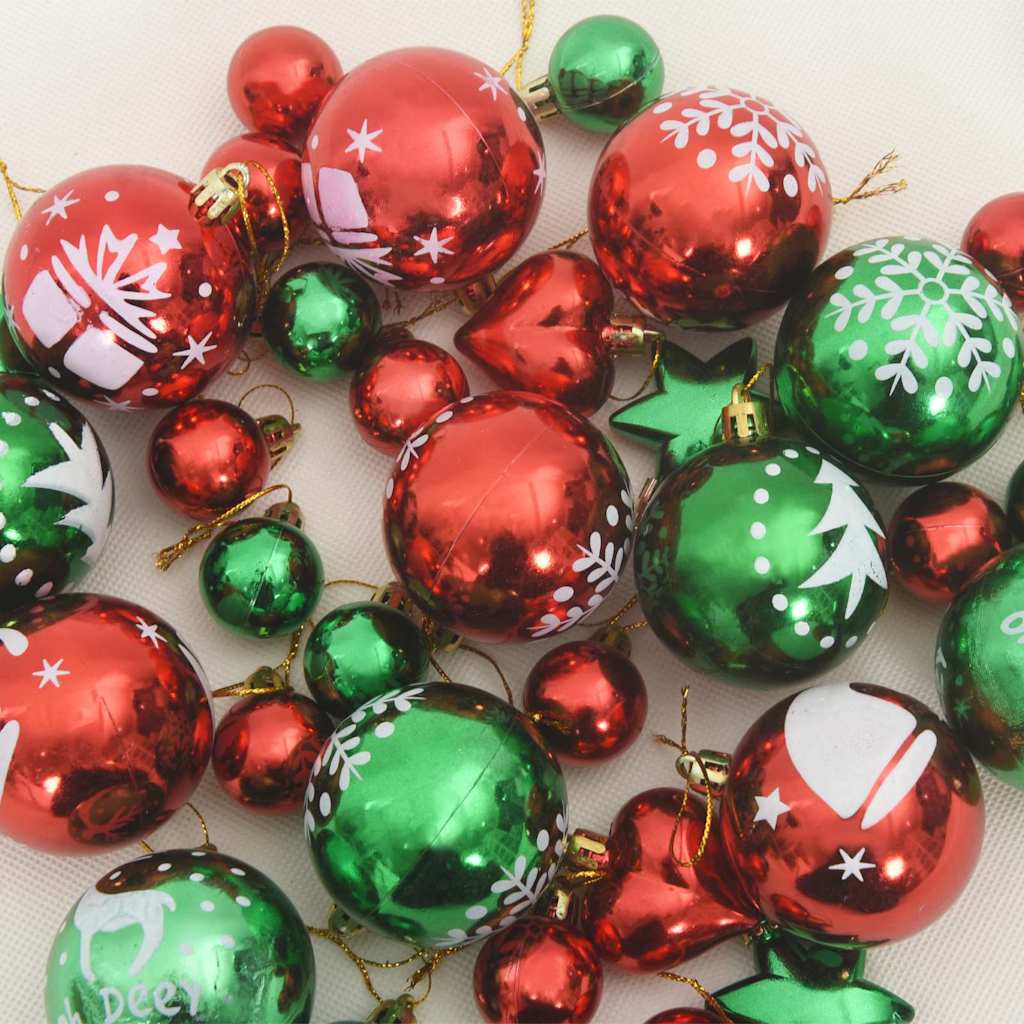 Weihnachtskugel-Set 40 stk. Gold und Rot Ø 6 cm Kunststoff