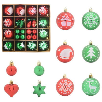 Weihnachtskugel-Set 40 stk. Gold und Rot Ø 6 cm Kunststoff