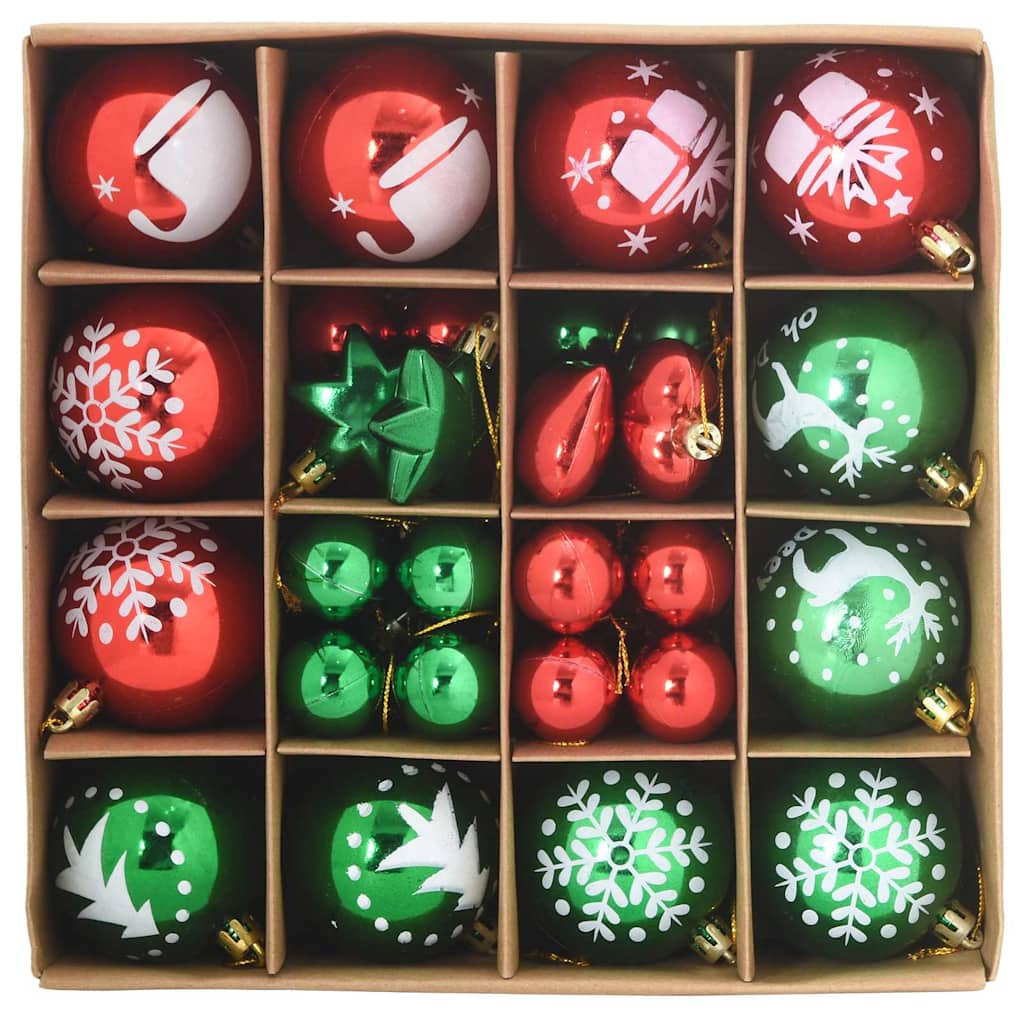 Weihnachtskugel-Set 40 stk. Gold und Rot Ø 6 cm Kunststoff