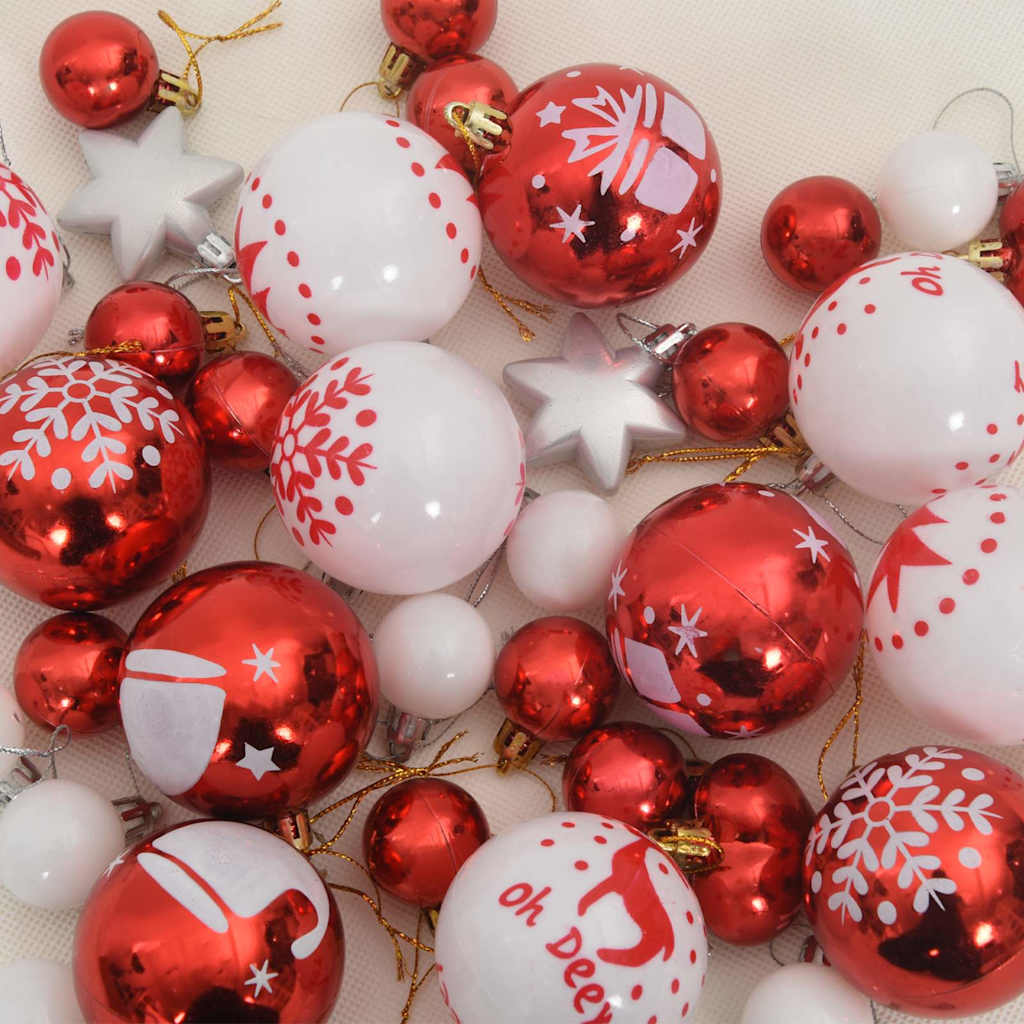 Weihnachtskugel-Set 40 stk. Gold und Rot Ø 6 cm Kunststoff