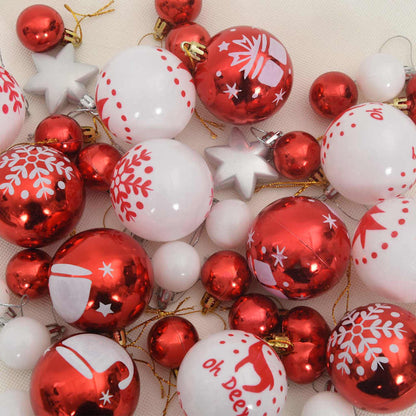 Weihnachtskugel-Set 40 stk. Gold und Rot Ø 6 cm Kunststoff