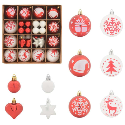 Weihnachtskugel-Set 40 stk. Gold und Rot Ø 6 cm Kunststoff