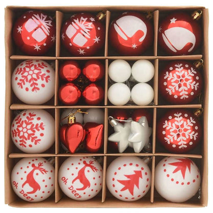Weihnachtskugel-Set 40 stk. Gold und Rot Ø 6 cm Kunststoff