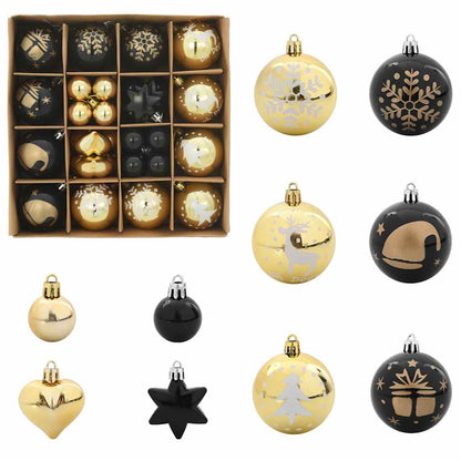 Weihnachtskugel-Set 40 stk. Gold und Rot Ø 6 cm Kunststoff