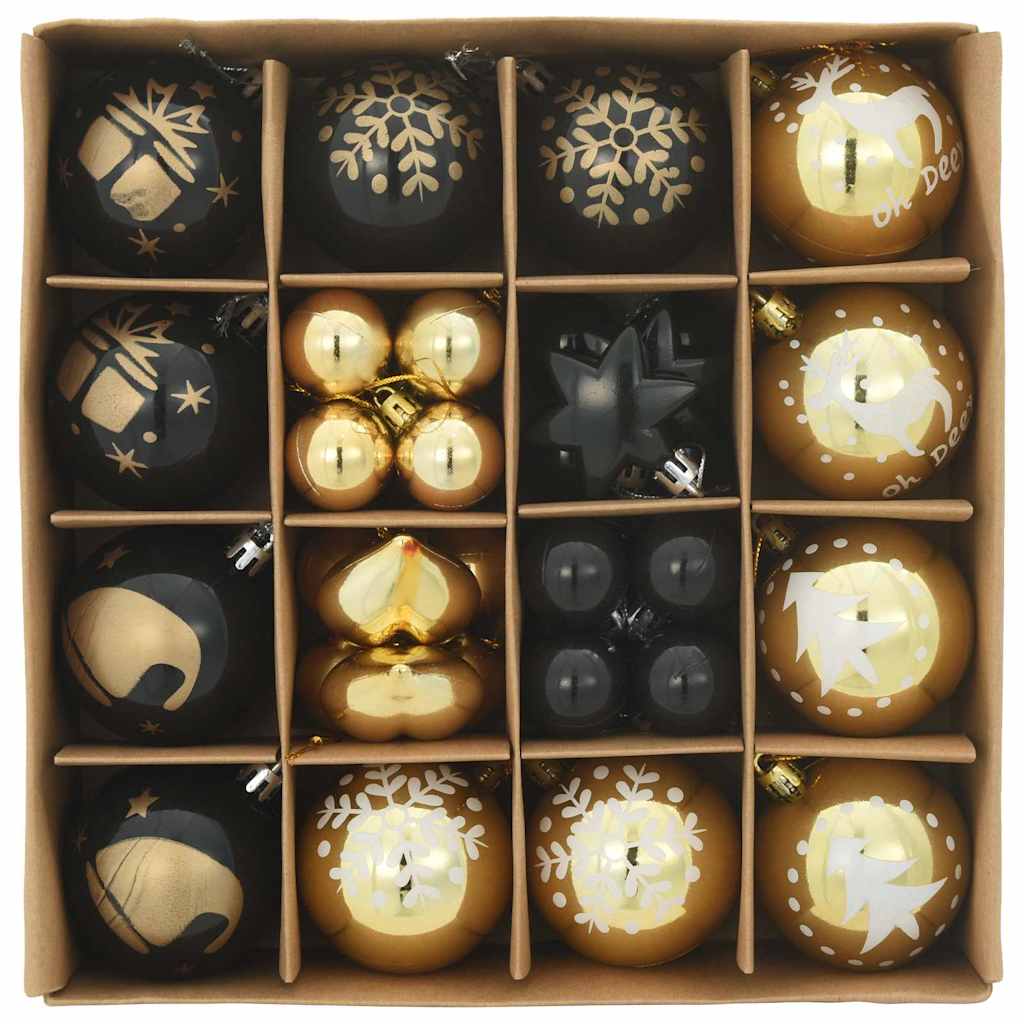 Weihnachtskugel-Set 40 stk. Gold und Rot Ø 6 cm Kunststoff