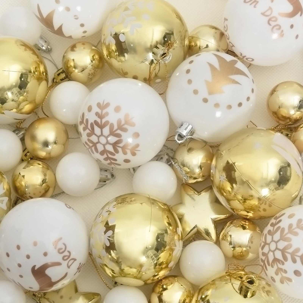 Weihnachtskugel-Set 40 stk. Gold und Rot Ø 6 cm Kunststoff