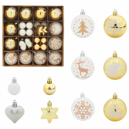 Weihnachtskugel-Set 40 stk. Gold und Rot Ø 6 cm Kunststoff