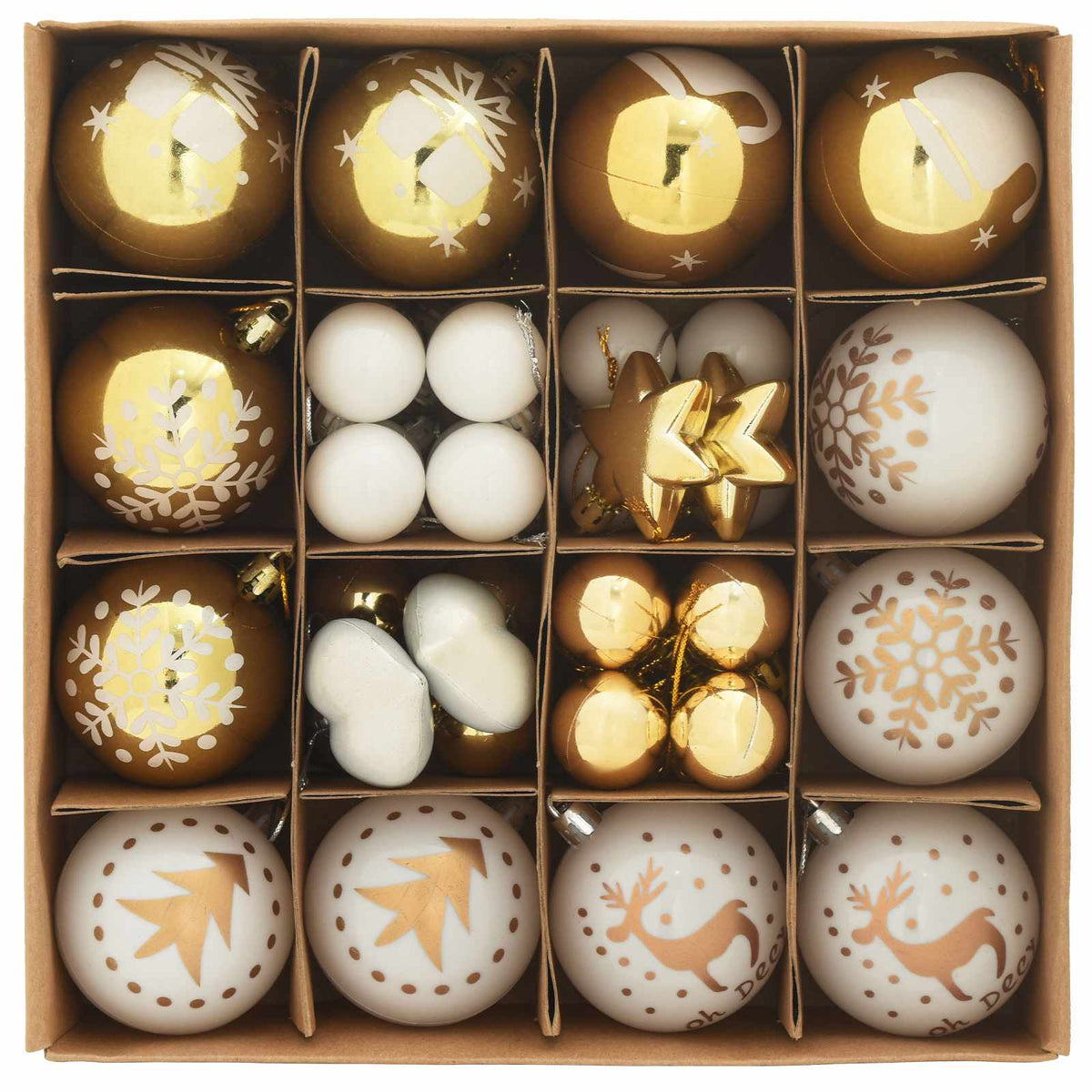 Weihnachtskugel-Set 40 stk. Gold und Rot Ø 6 cm Kunststoff