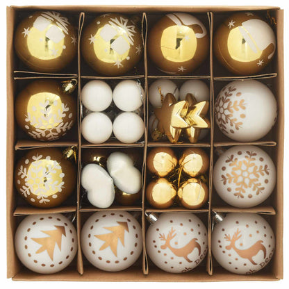 Weihnachtskugel-Set 40 stk. Gold und Rot Ø 6 cm Kunststoff