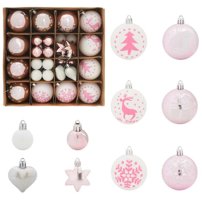 Weihnachtskugel-Set 40 stk. Gold und Rot Ø 6 cm Kunststoff
