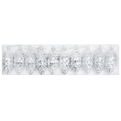 Weihnachts-Tannenzapfen Ball 40 stk. Silber 4 x 9 cm Kunststoff
