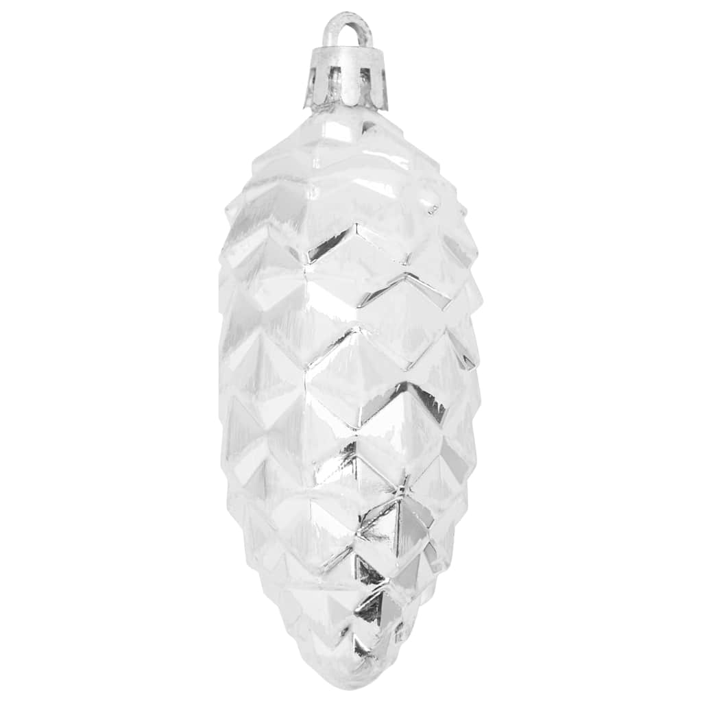 Weihnachts-Tannenzapfen Ball 40 stk. Silber 4 x 9 cm Kunststoff