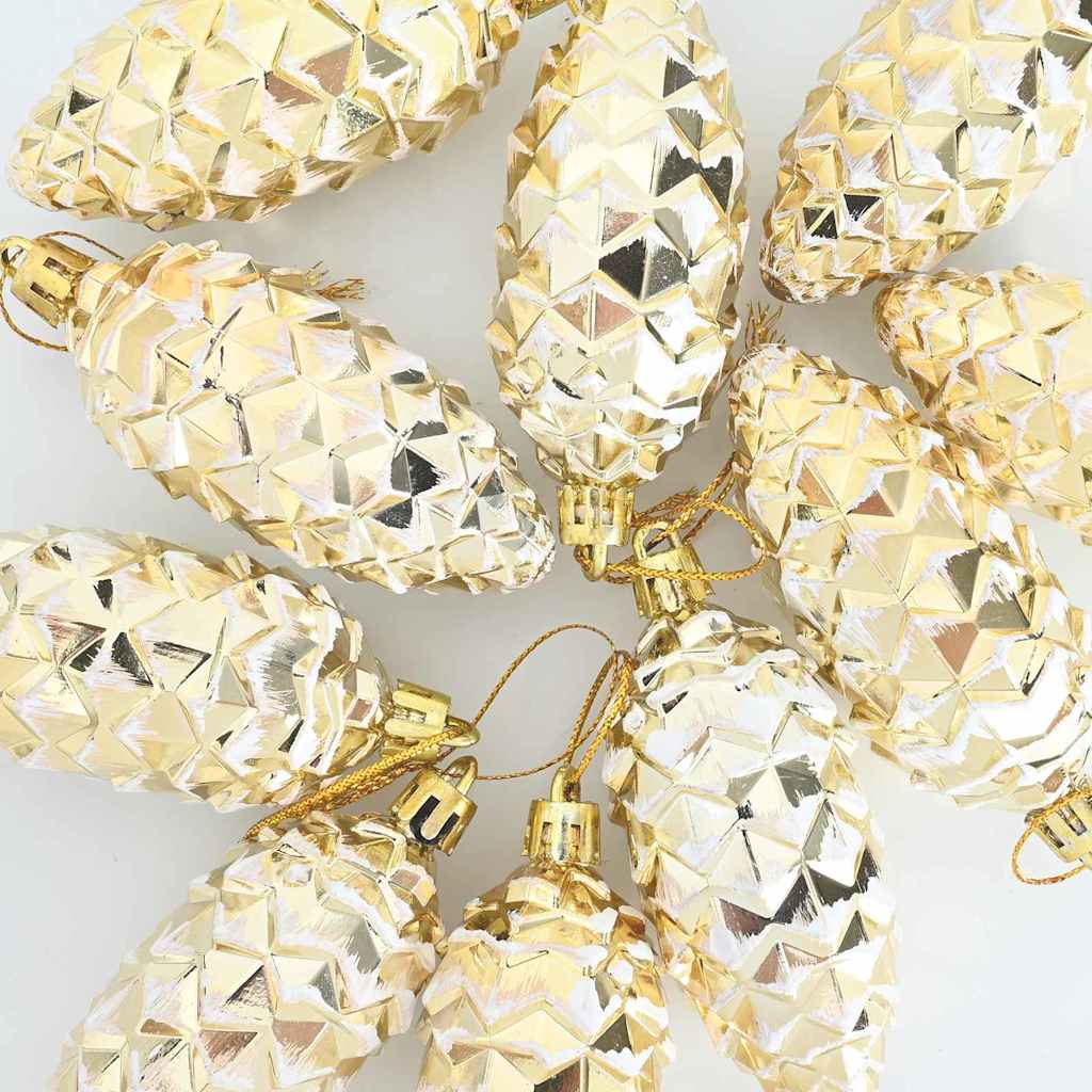 Weihnachts-Tannenzapfen Ball 40 stk. Silber 4 x 9 cm Kunststoff