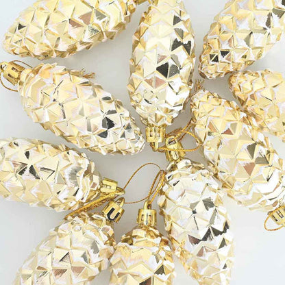 Weihnachts-Tannenzapfen Ball 40 stk. Silber 4 x 9 cm Kunststoff