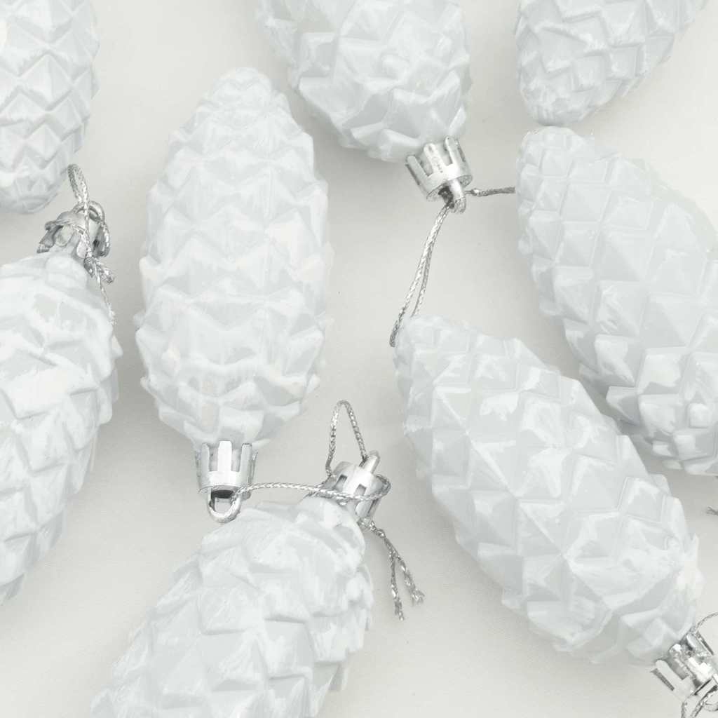 Weihnachts-Tannenzapfen Ball 40 stk. Silber 4 x 9 cm Kunststoff