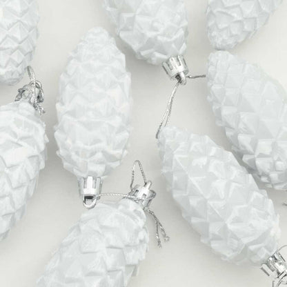 Weihnachts-Tannenzapfen Ball 40 stk. Silber 4 x 9 cm Kunststoff