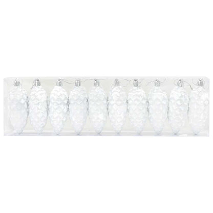 Weihnachts-Tannenzapfen Ball 40 stk. Silber 4 x 9 cm Kunststoff