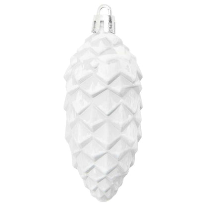 Weihnachts-Tannenzapfen Ball 40 stk. Silber 4 x 9 cm Kunststoff