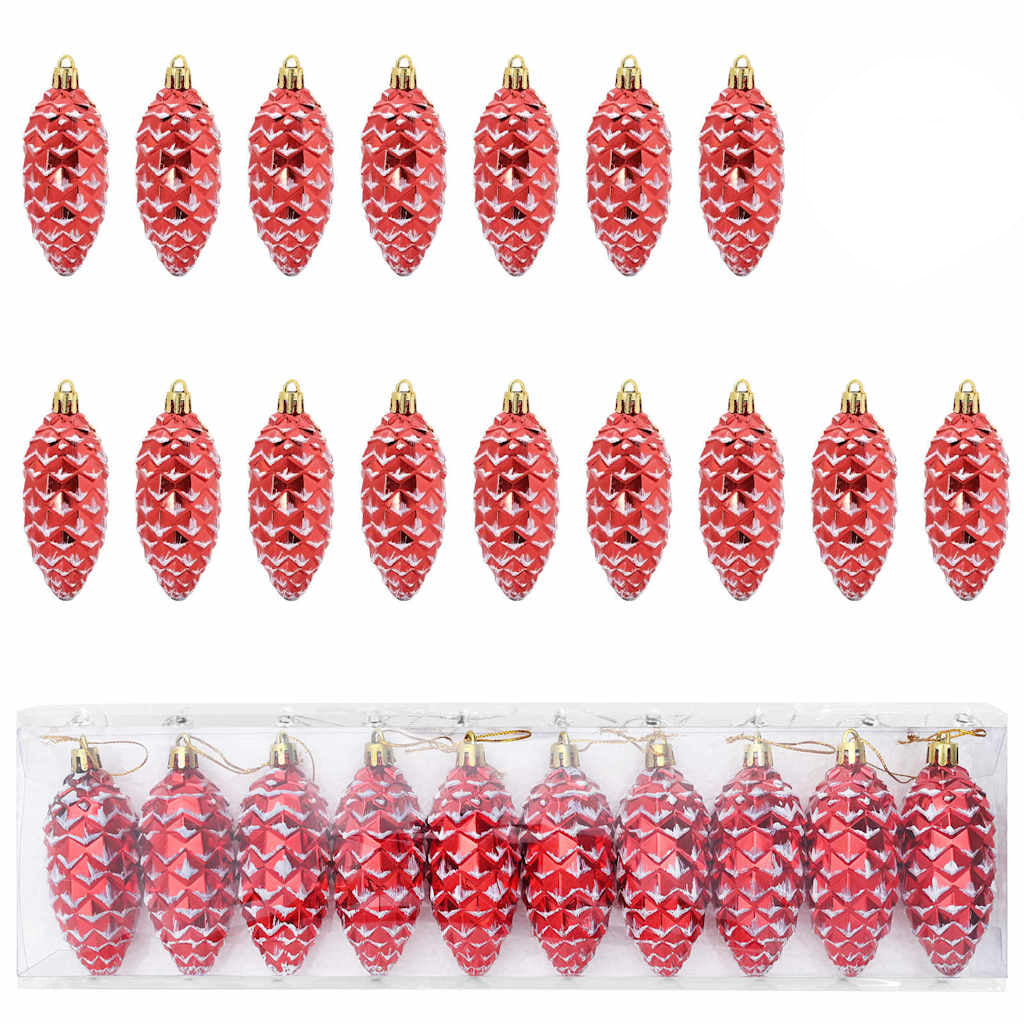 Weihnachts-Tannenzapfen Ball 40 stk. Silber 4 x 9 cm Kunststoff