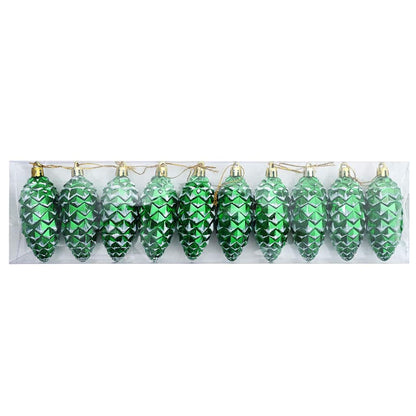 Weihnachts-Tannenzapfen Ball 40 stk. Silber 4 x 9 cm Kunststoff