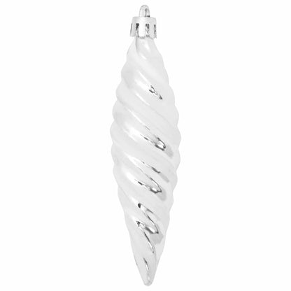 Weihnachtliche Spiralenform Kugel 40 stk. Silber 3 x 11 cm