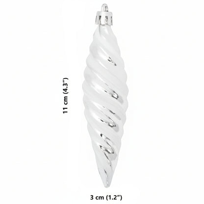 Weihnachtliche Spiralenform Kugel 40 stk. Silber 3 x 11 cm