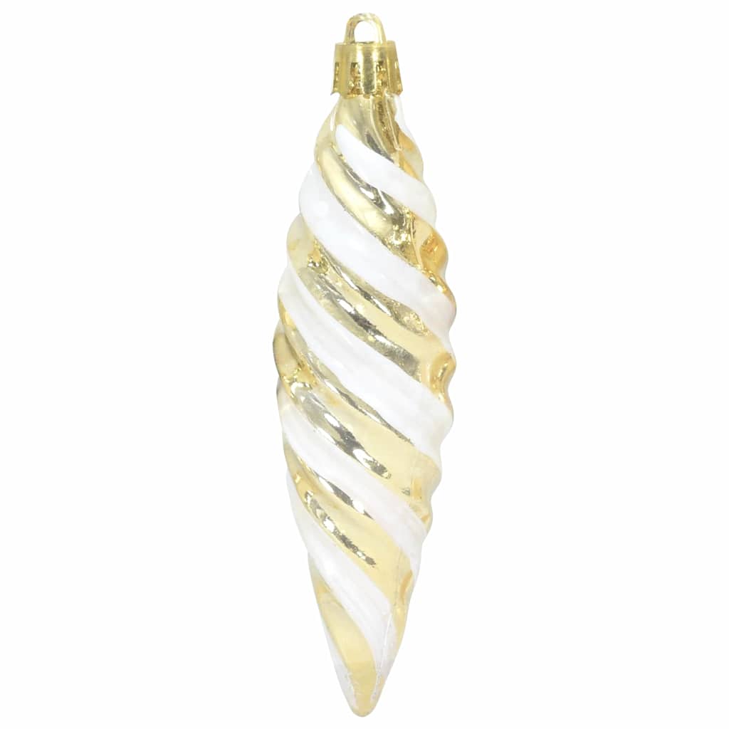Weihnachtliche Spiralenform Kugel 40 stk. Silber 3 x 11 cm
