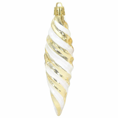 Weihnachtliche Spiralenform Kugel 40 stk. Silber 3 x 11 cm