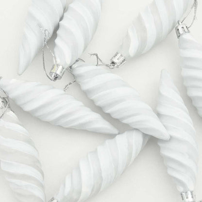 Weihnachtliche Spiralenform Kugel 40 stk. Silber 3 x 11 cm
