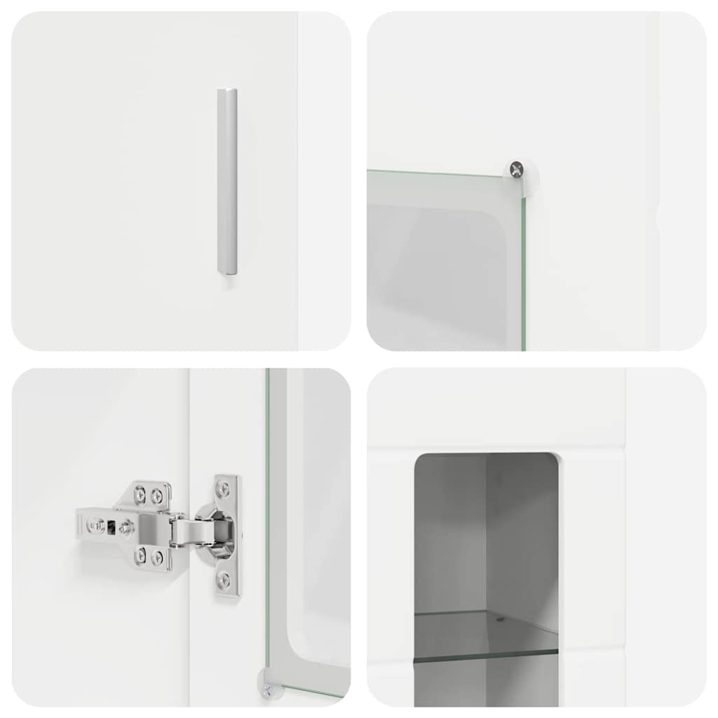 Highboard mit Glastüren | Hochschrannk | Vitrine | Wohnzimmerschrank | 182 cm