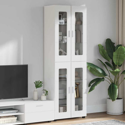 Highboard mit Glastüren | Hochschrannk | Vitrine | Wohnzimmerschrank | 182 cm