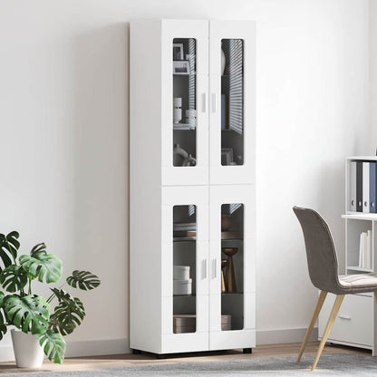 Highboard mit Glastüren | Hochschrannk | Vitrine | Wohnzimmerschrank | 182 cm