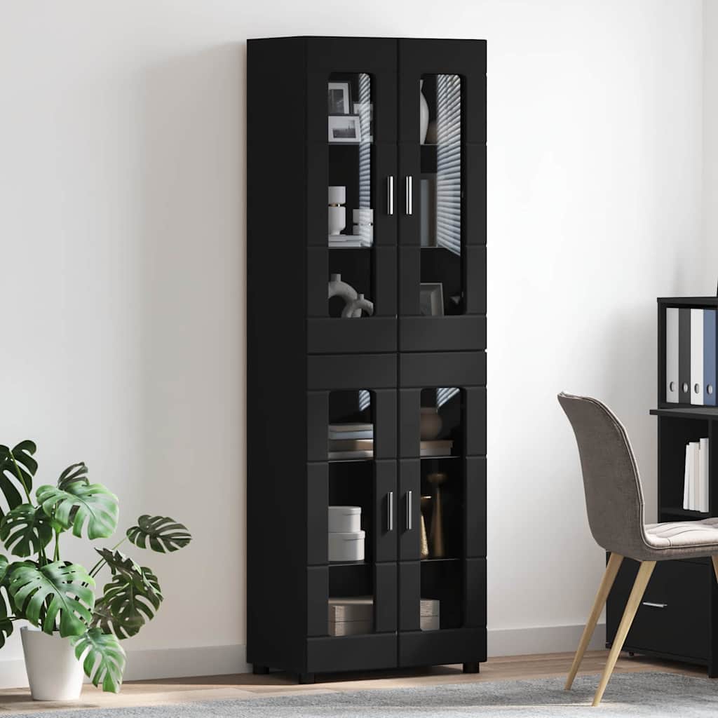 Highboard mit Glastüren | Hochschrannk | Vitrine | Wohnzimmerschrank | 182 cm