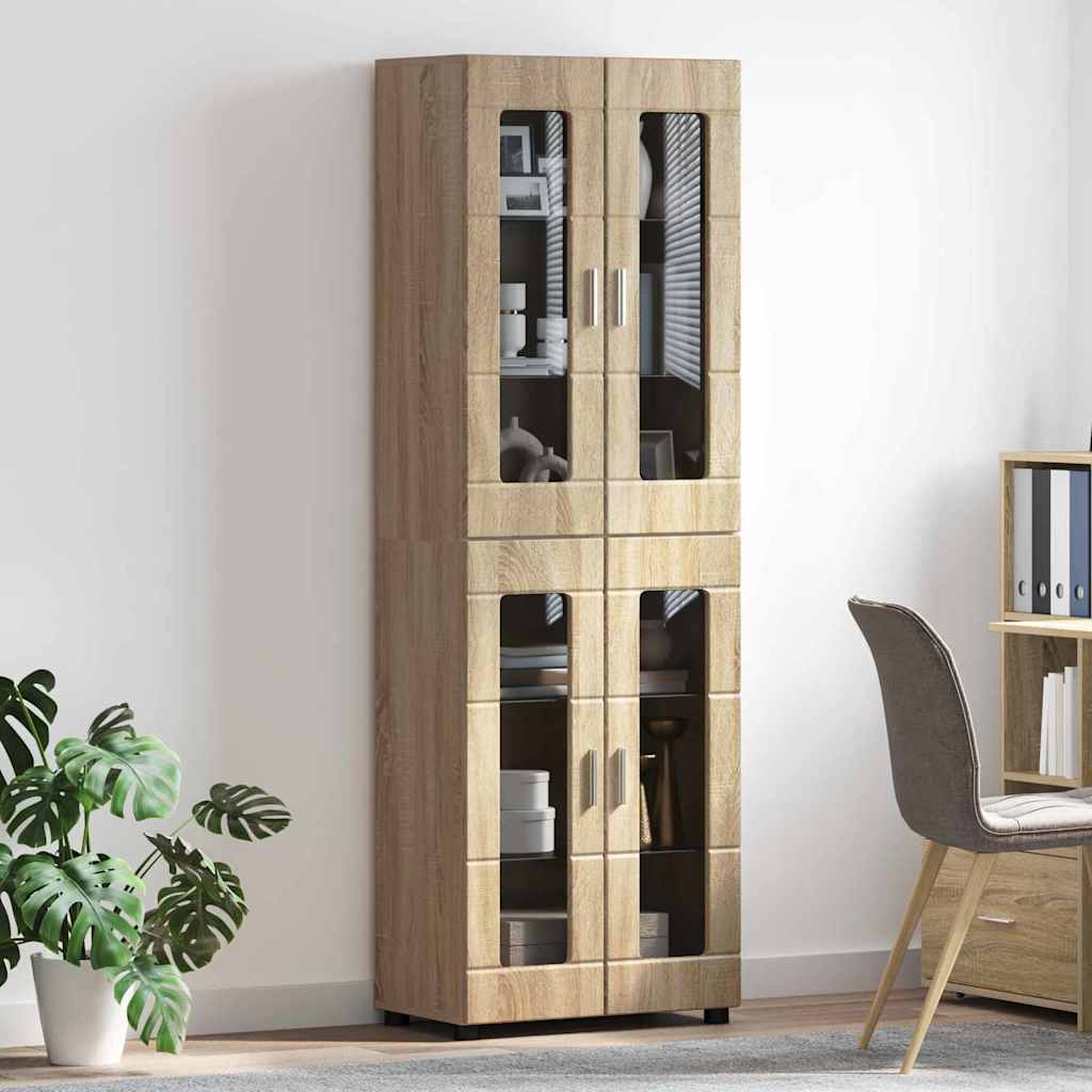 Highboard mit Glastüren | Hochschrannk | Vitrine | Wohnzimmerschrank | 182 cm