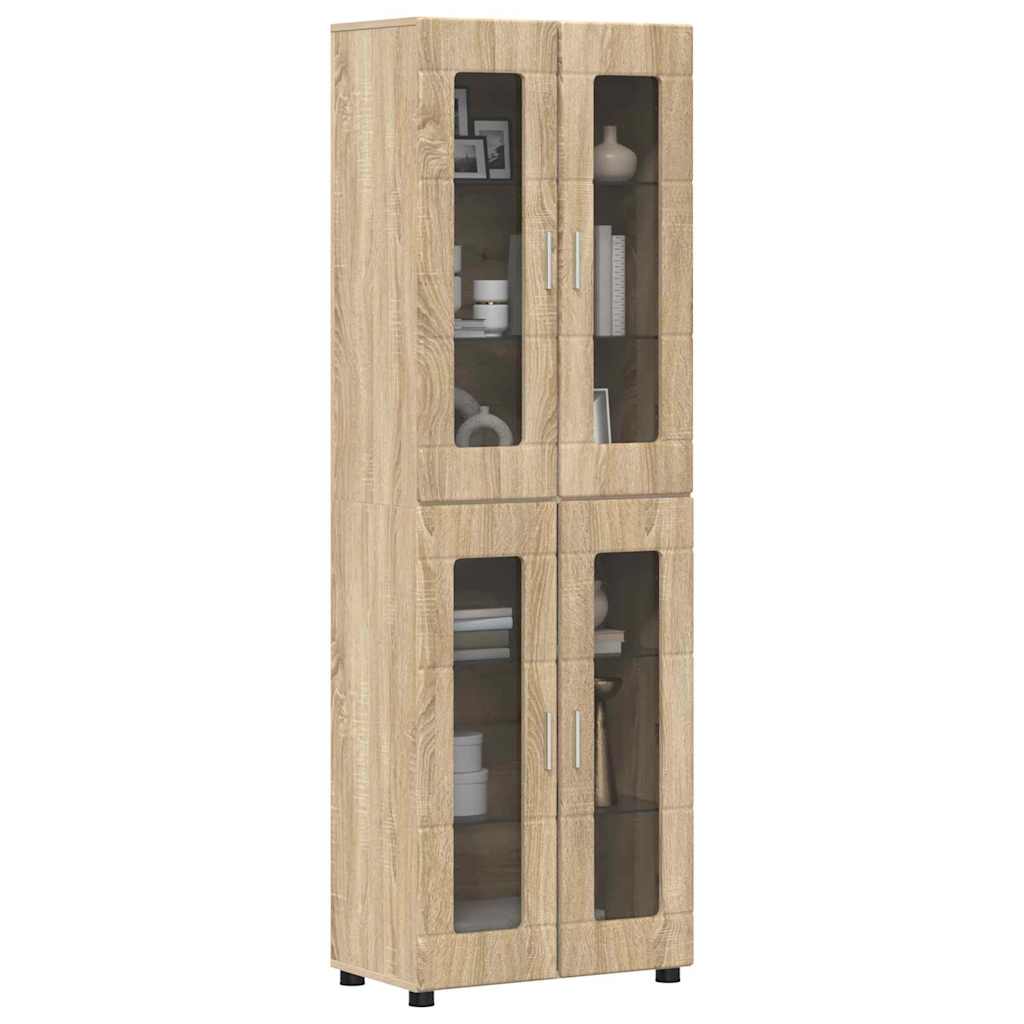 Highboard mit Glastüren | Hochschrannk | Vitrine | Wohnzimmerschrank | 182 cm