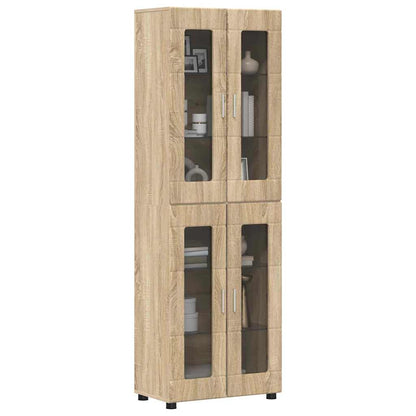 Highboard mit Glastüren | Hochschrannk | Vitrine | Wohnzimmerschrank | 182 cm