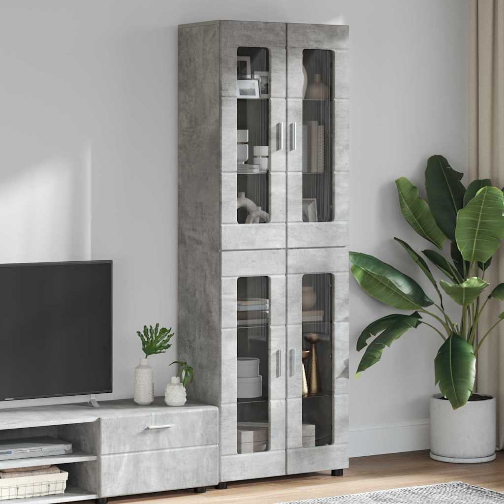 Highboard mit Glastüren | Hochschrannk | Vitrine | Wohnzimmerschrank | 182 cm