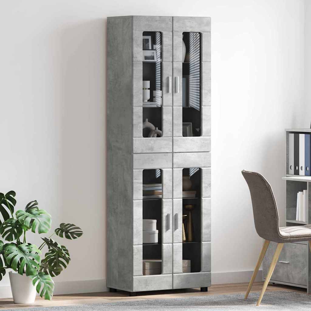 Highboard mit Glastüren | Hochschrannk | Vitrine | Wohnzimmerschrank | 182 cm