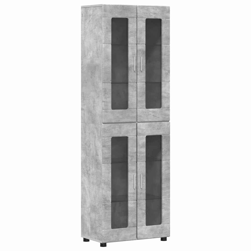 Highboard mit Glastüren | Hochschrannk | Vitrine | Wohnzimmerschrank | 182 cm