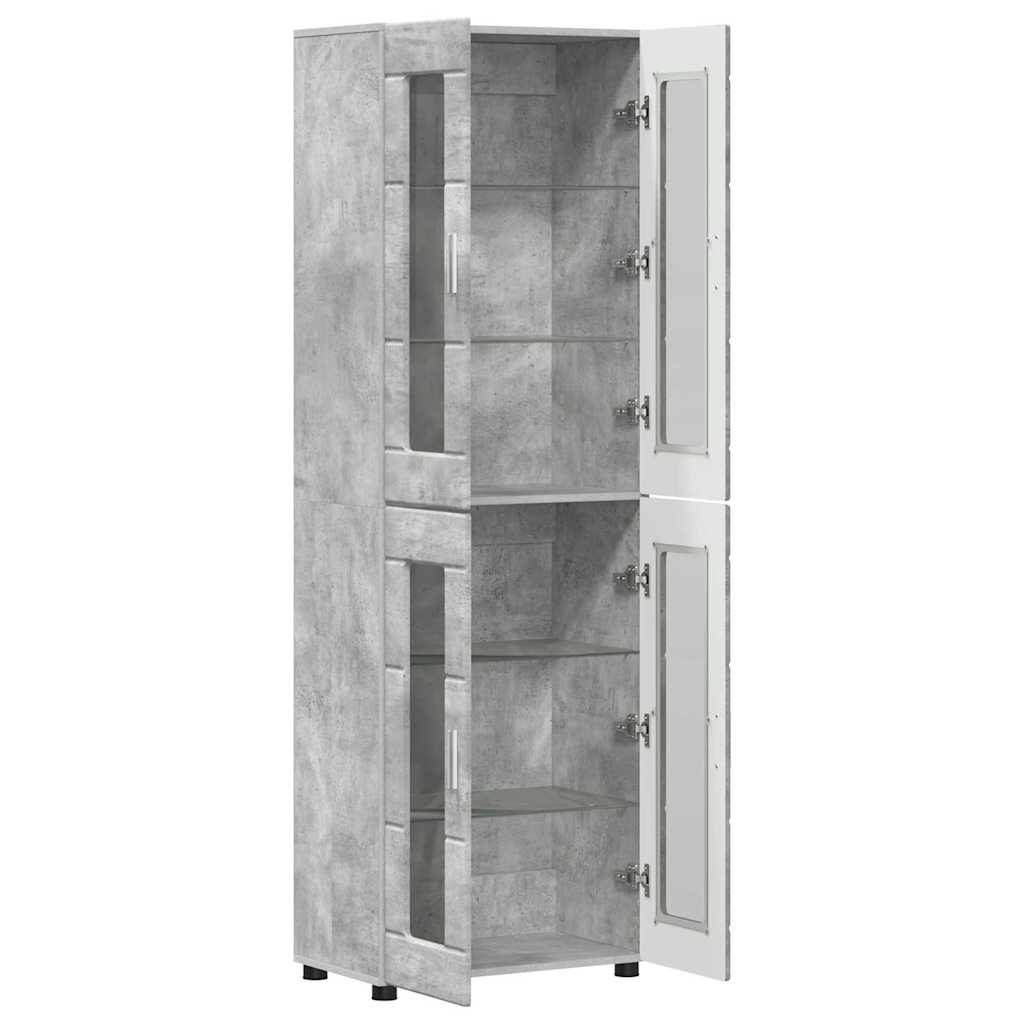 Highboard mit Glastüren | Hochschrannk | Vitrine | Wohnzimmerschrank | 182 cm