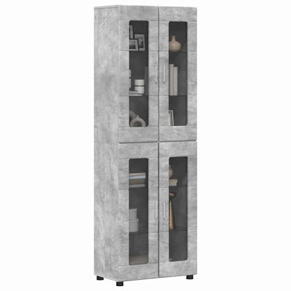 Highboard mit Glastüren | Hochschrannk | Vitrine | Wohnzimmerschrank | 182 cm